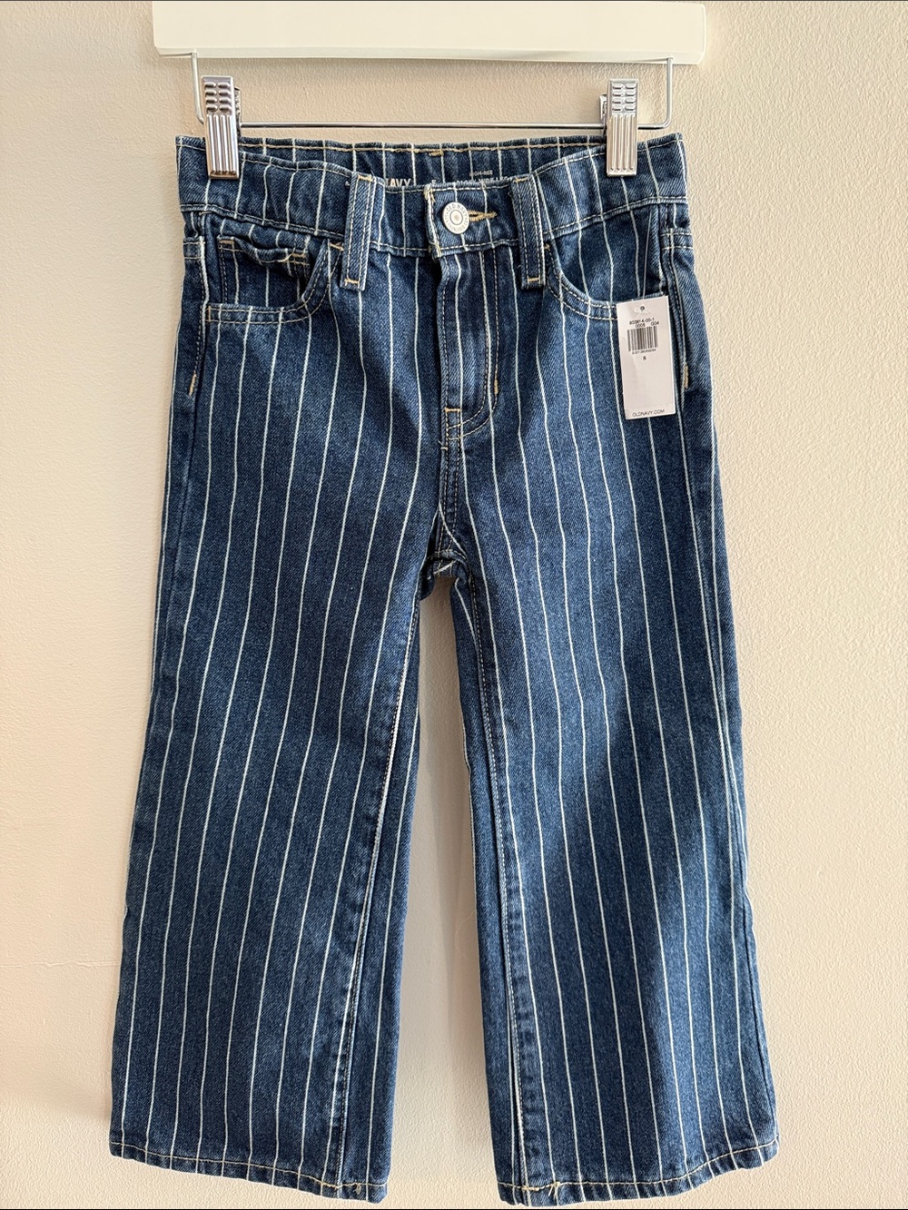 Old Navy Kids Navy Pinstripe Wide-Leg Jeans